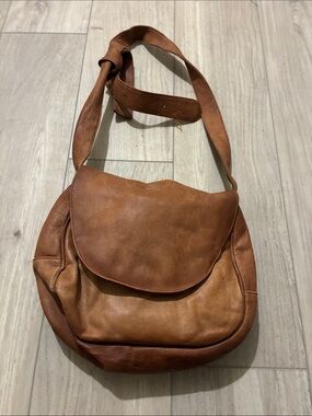 Private Label Brown Leather Flap Shoulder Bag